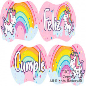 UNICORNIO ARCO IRIS GUIRNALDA X 1